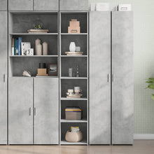Hoge kast 40x41x185 cm bewerkt hout betongrijs
