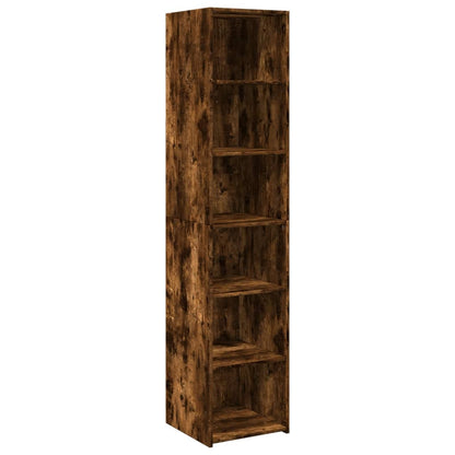 Hoge kast 40x41x185 cm bewerkt hout gerookt eikenkleurig
