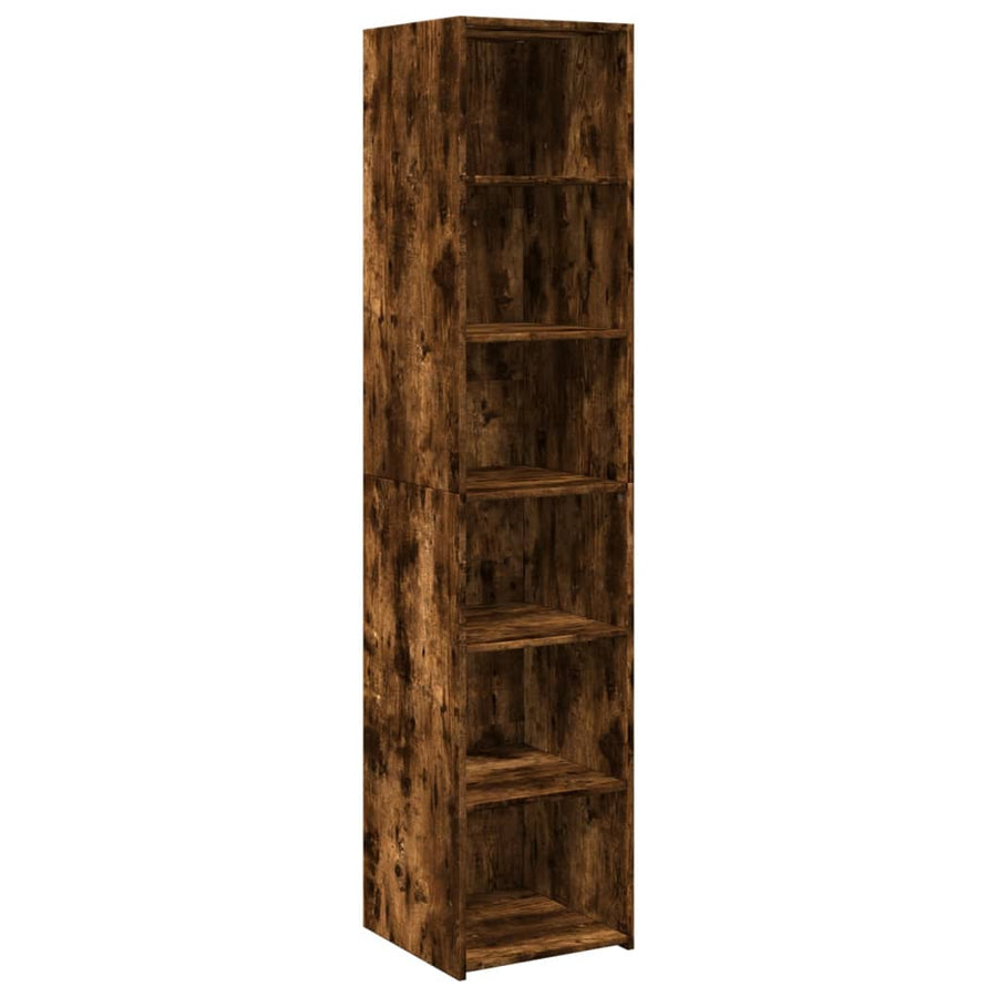 Hoge kast 40x41x185 cm bewerkt hout gerookt eikenkleurig