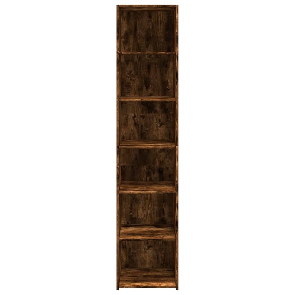 Hoge kast 40x41x185 cm bewerkt hout gerookt eikenkleurig