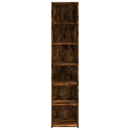 Hoge kast 40x41x185 cm bewerkt hout gerookt eikenkleurig
