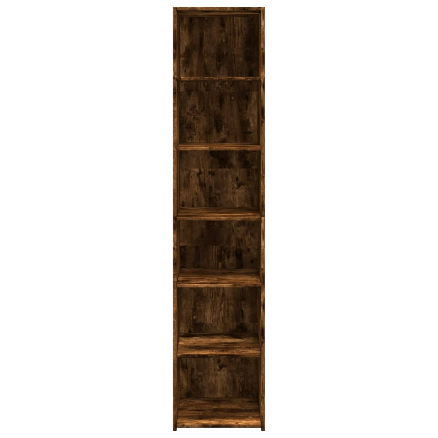 Hoge kast 40x41x185 cm bewerkt hout gerookt eikenkleurig