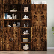 Hoge kast 40x41x185 cm bewerkt hout gerookt eiken