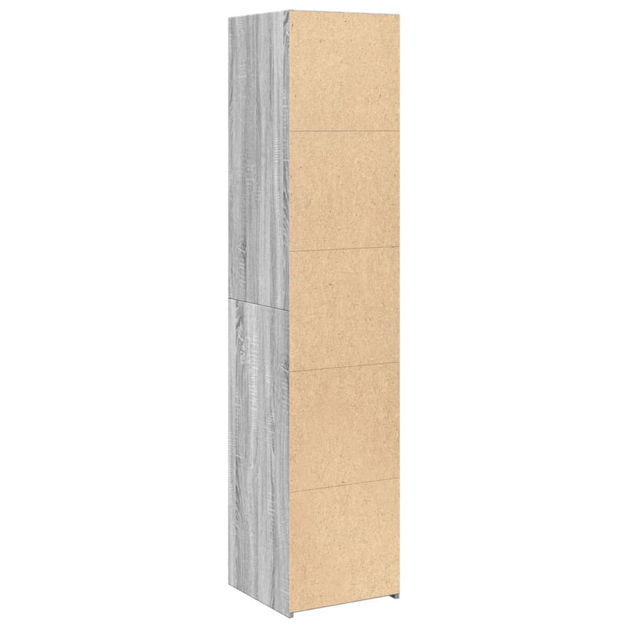 Hoge kast 40x41x185 cm bewerkt hout grijs sonoma eikenkleurig
