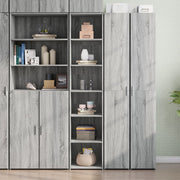 Hoge kast 40x41x185 cm bewerkt hout grijs
