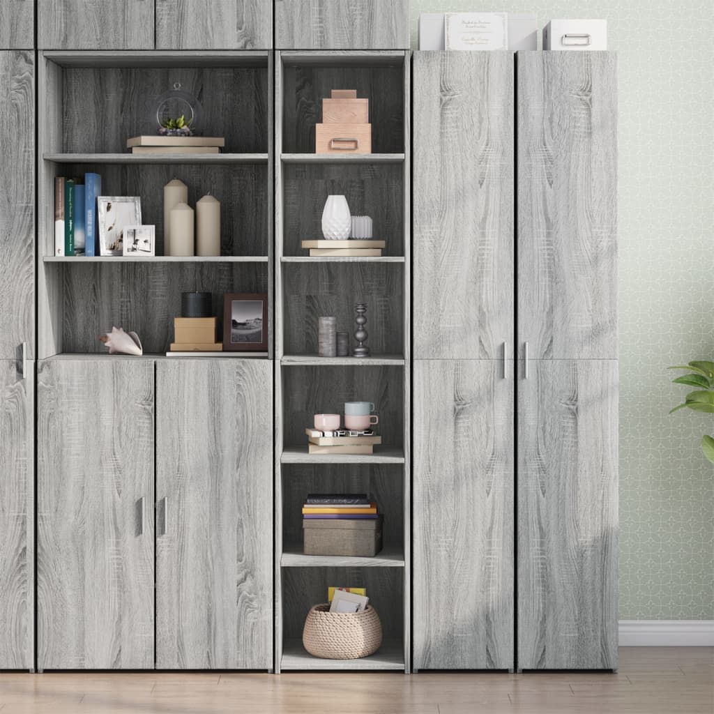 Hoge kast 40x41x185 cm bewerkt hout grijs sonoma eikenkleurig