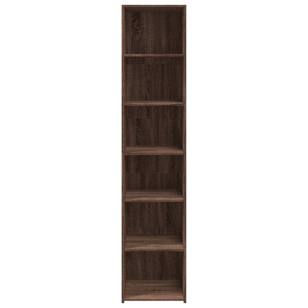 Hoge kast 40x41x185 cm bewerkt hout bruin eikenkleurig