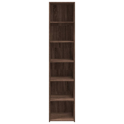 Hoge kast 40x41x185 cm bewerkt hout bruin eikenkleurig