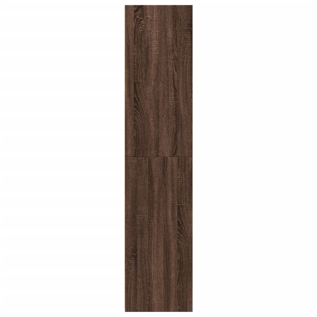 Hoge kast 40x41x185 cm bewerkt hout bruin eikenkleurig