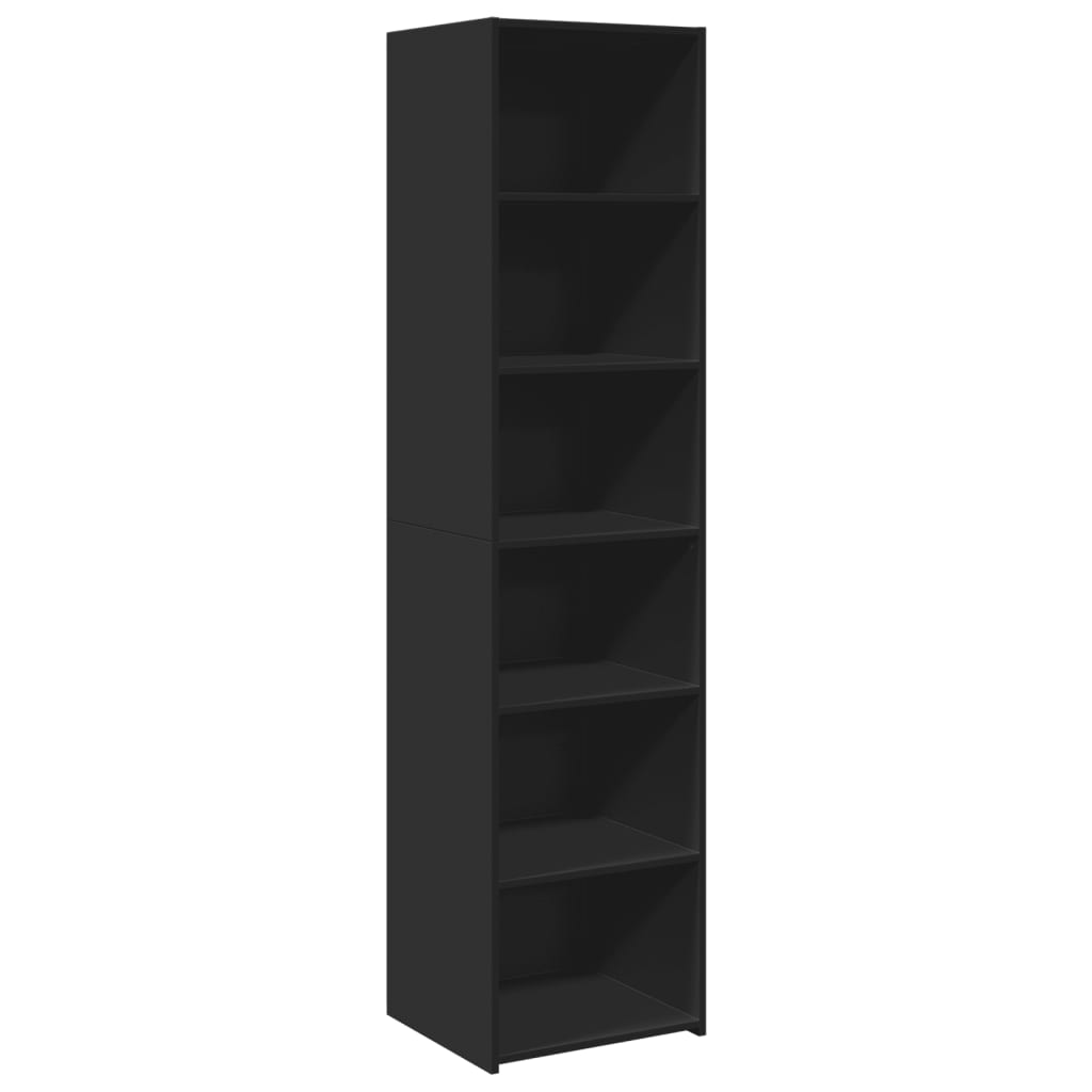 Hoge kast 45x41x185 cm bewerkt hout zwart