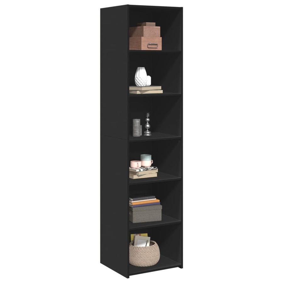 Hoge kast 45x41x185 cm bewerkt hout zwart