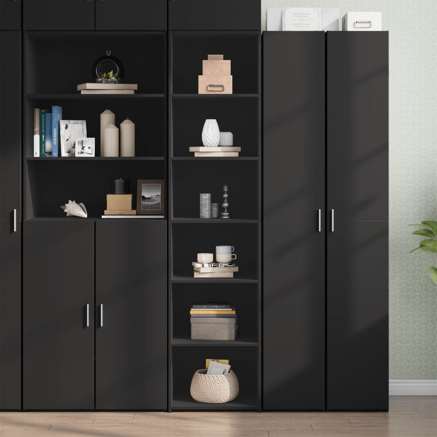 Hoge kast 45x41x185 cm bewerkt hout zwart