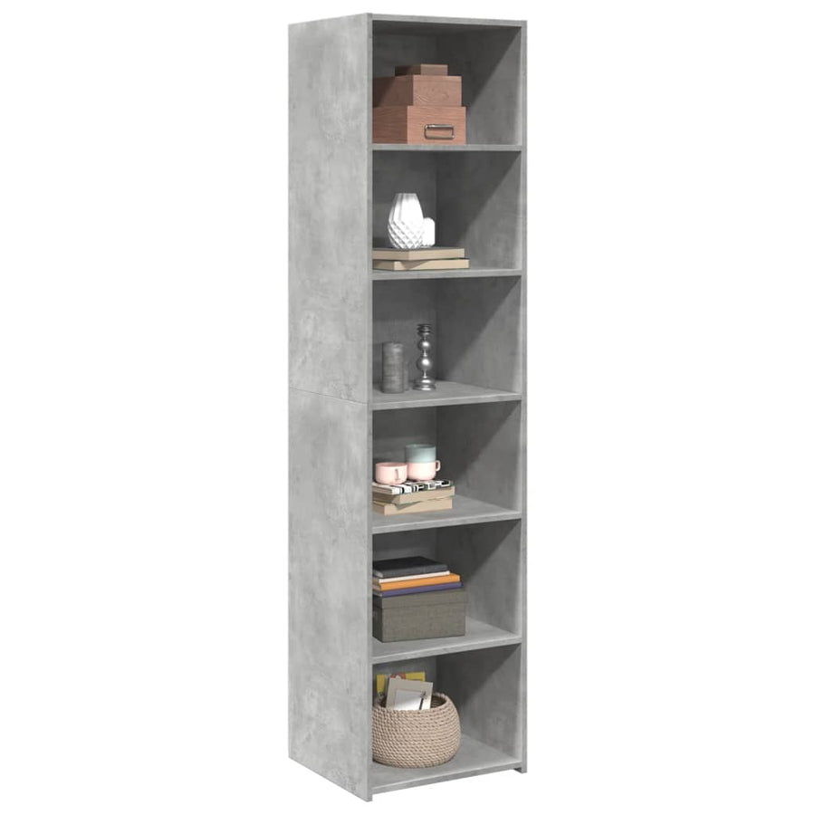 Hoge kast 45x41x185 cm bewerkt hout betongrijs