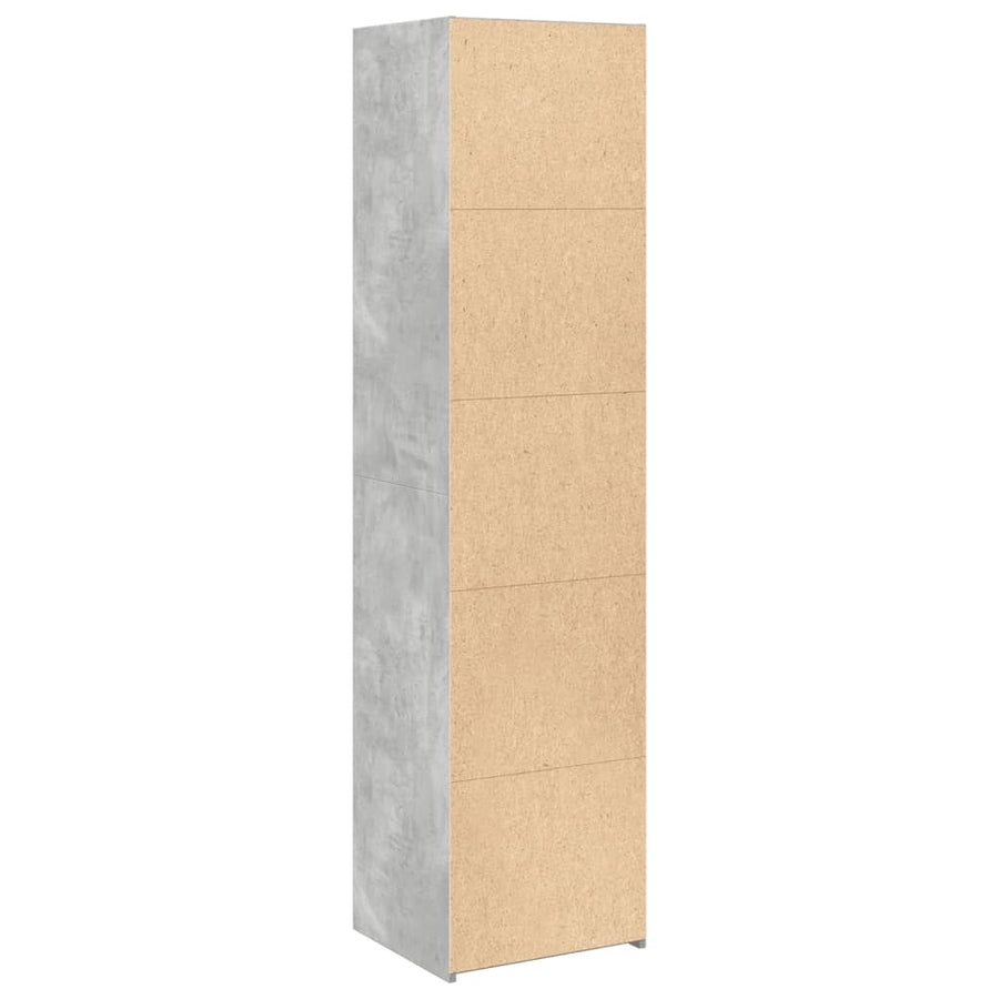 Hoge kast 45x41x185 cm bewerkt hout betongrijs