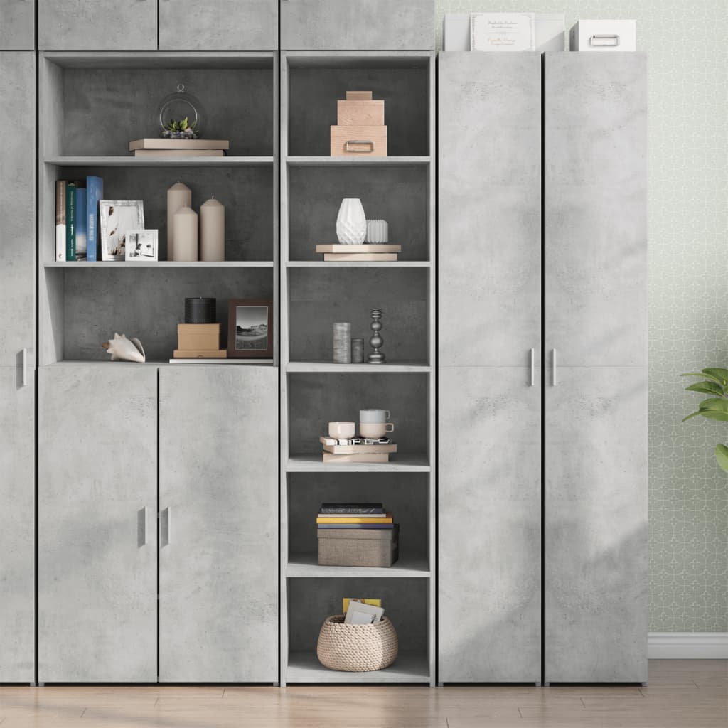 Hoge kast 45x41x185 cm bewerkt hout betongrijs