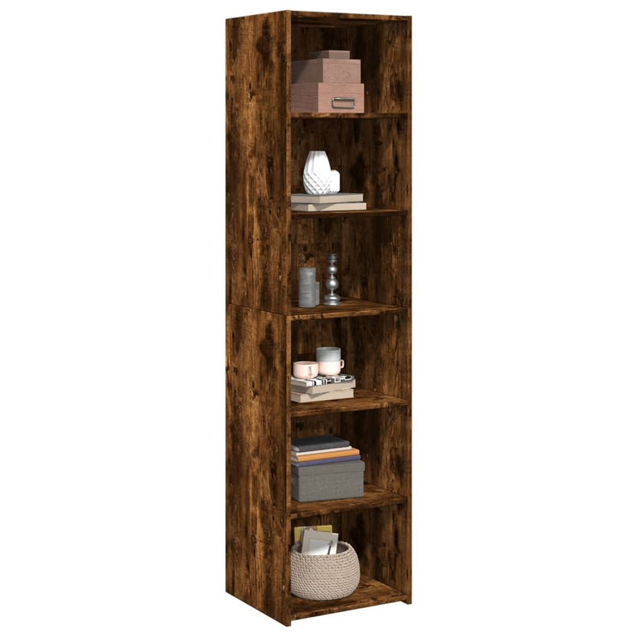 Hoge kast 45x41x185 cm bewerkt hout gerookt eikenkleurig