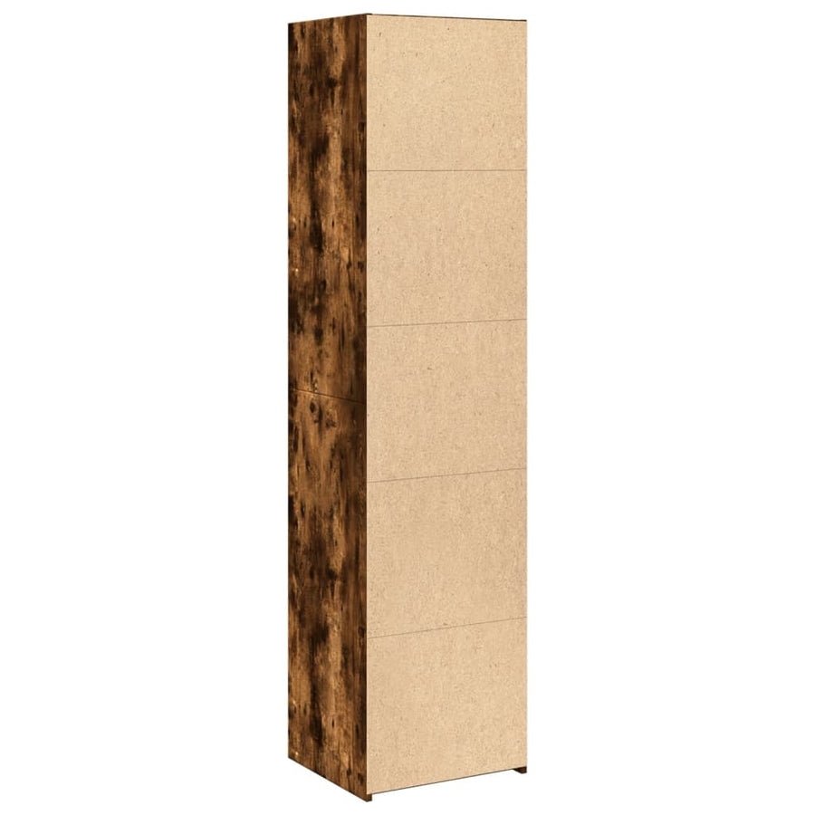 Hoge kast 45x41x185 cm bewerkt hout gerookt eikenkleurig