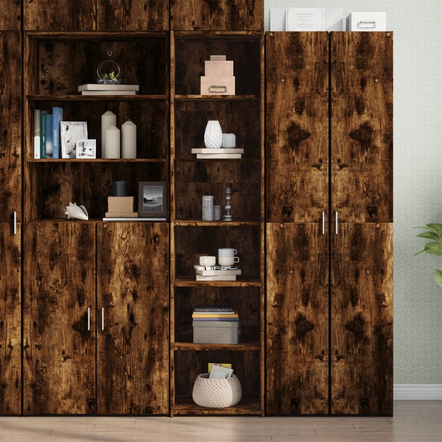 Hoge kast 45x41x185 cm bewerkt hout gerookt eikenkleurig