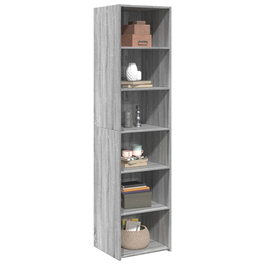Hoge kast 45x41x185 cm bewerkt hout grijs sonoma eikenkleurig