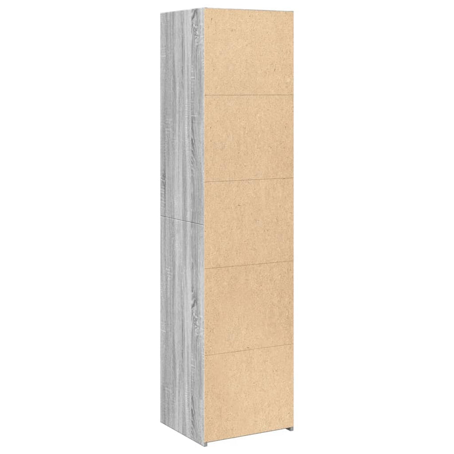 Hoge kast 45x41x185 cm bewerkt hout grijs sonoma eikenkleurig