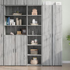 Hoge kast 45x41x185 cm bewerkt hout grijs