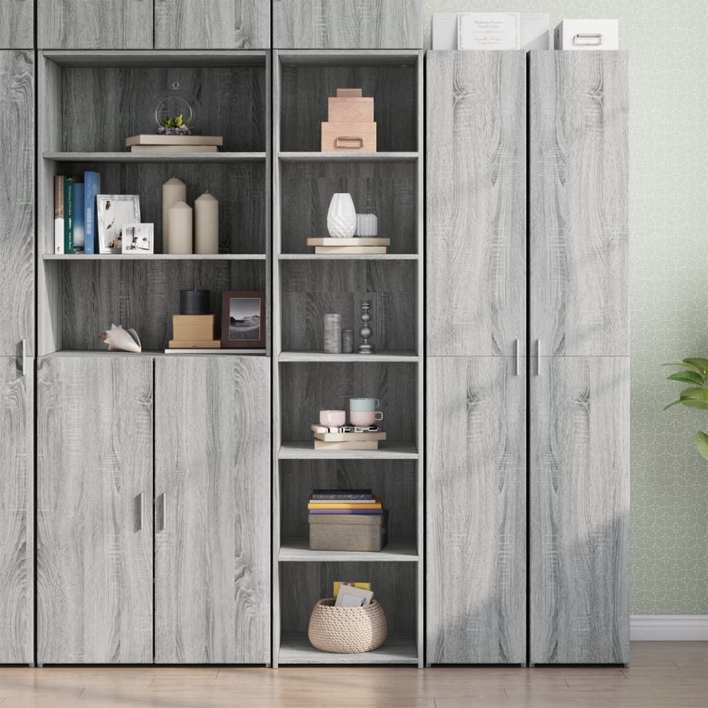 Hoge kast 45x41x185 cm bewerkt hout grijs sonoma eikenkleurig