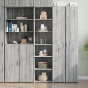 Hoge kast 45x41x185 cm bewerkt hout grijs