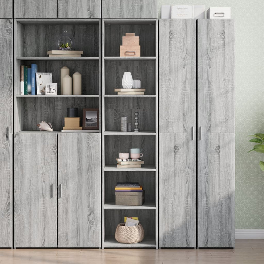 Hoge kast 45x41x185 cm bewerkt hout grijs sonoma eikenkleurig