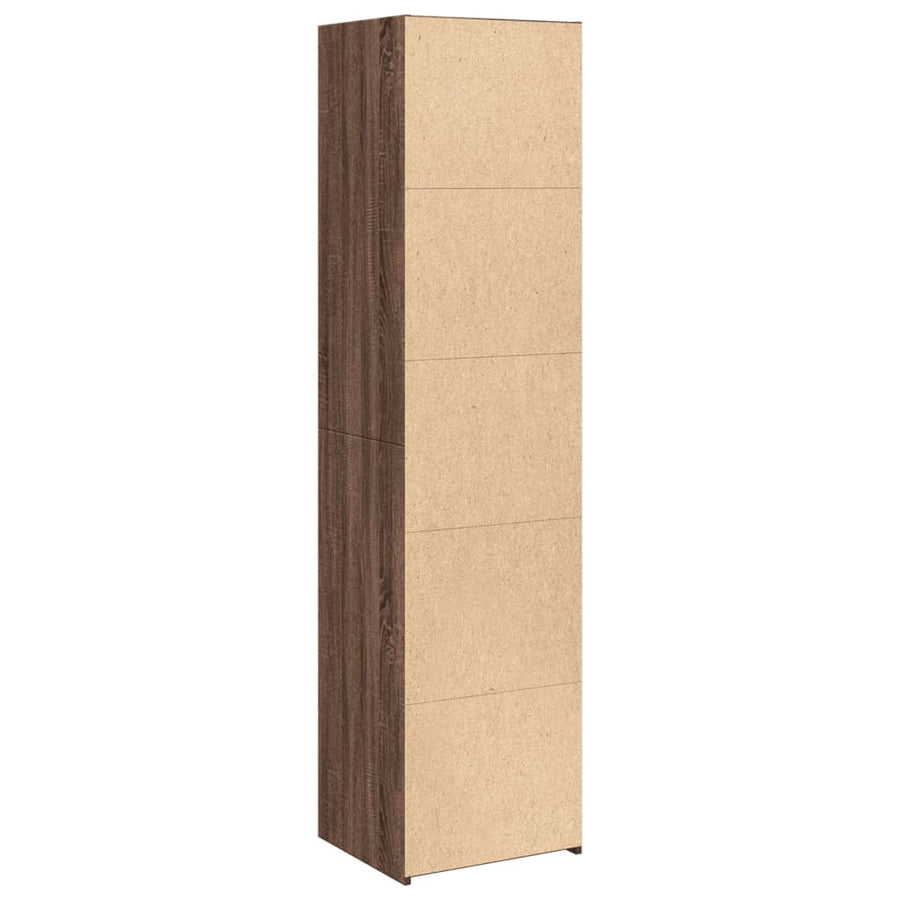 Hoge kast 45x41x185 cm bewerkt hout bruin eikenkleurig