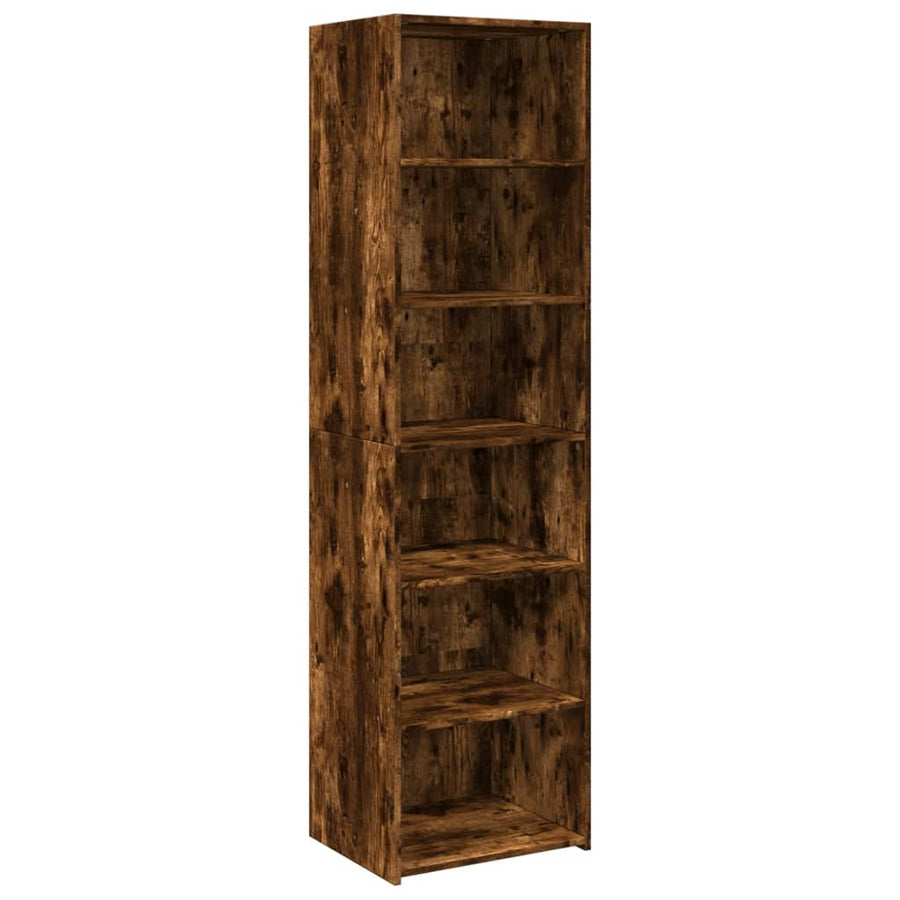 Hoge kast 50x41x185 cm bewerkt hout gerookt eikenkleurig