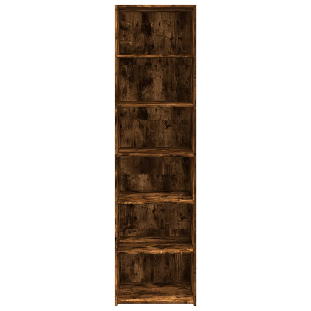 Hoge kast 50x41x185 cm bewerkt hout gerookt eikenkleurig