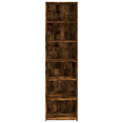 Hoge kast 50x41x185 cm bewerkt hout gerookt eikenkleurig
