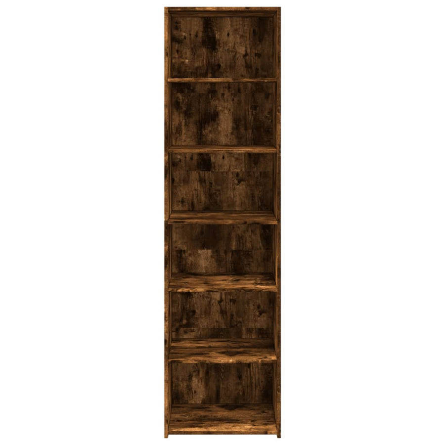 Hoge kast 50x41x185 cm bewerkt hout gerookt eikenkleurig