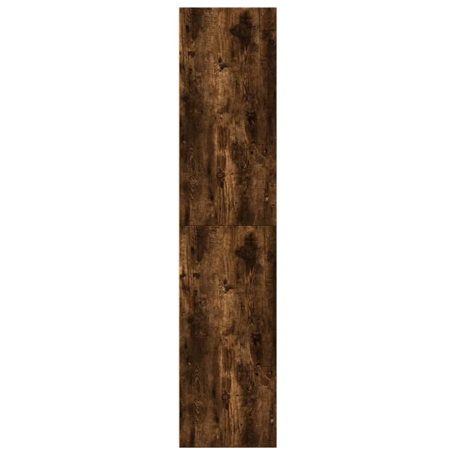Hoge kast 50x41x185 cm bewerkt hout gerookt eikenkleurig