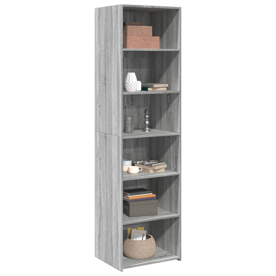 Hoge kast 50x41x185 cm bewerkt hout grijs sonoma eikenkleurig