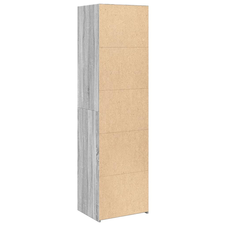 Hoge kast 50x41x185 cm bewerkt hout grijs sonoma eikenkleurig