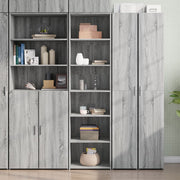 Hoge kast 50x41x185 cm bewerkt hout grijs