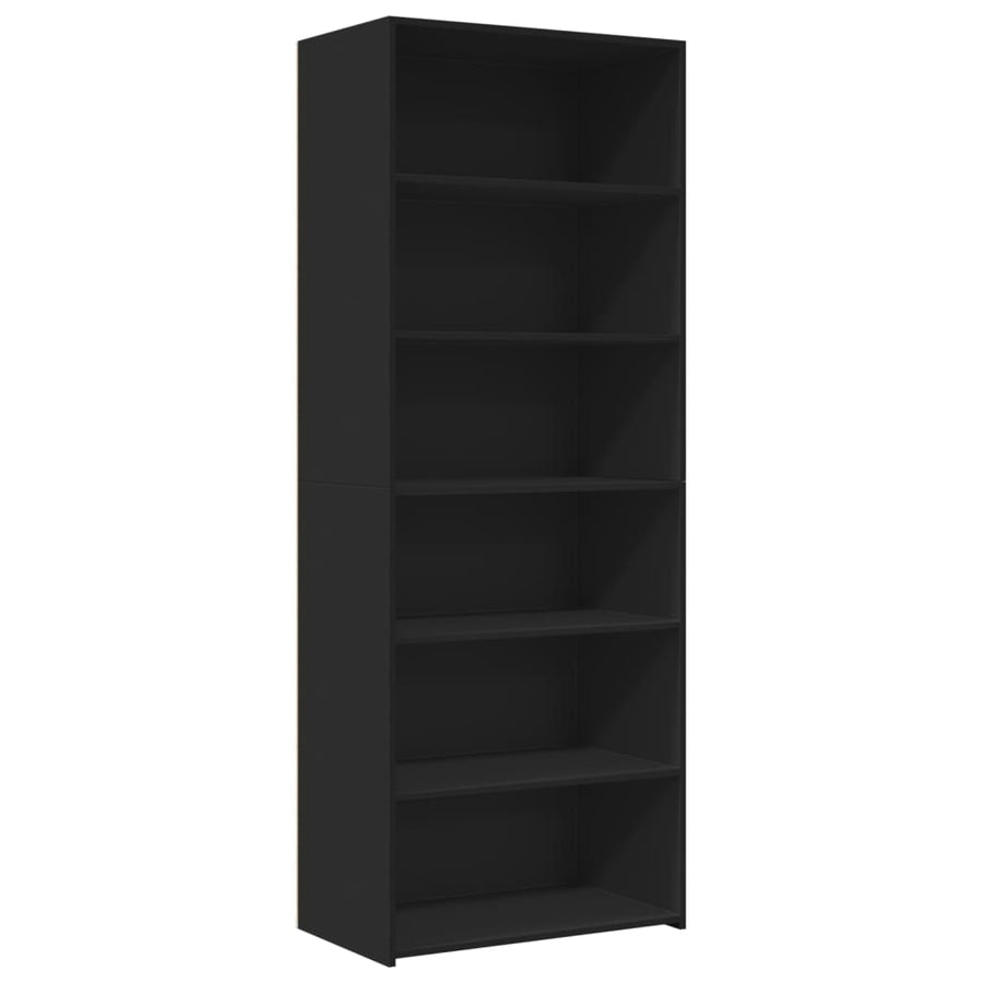 Hoge kast 70x41x185 cm bewerkt hout zwart