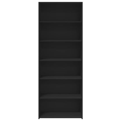 Hoge kast 70x41x185 cm bewerkt hout zwart