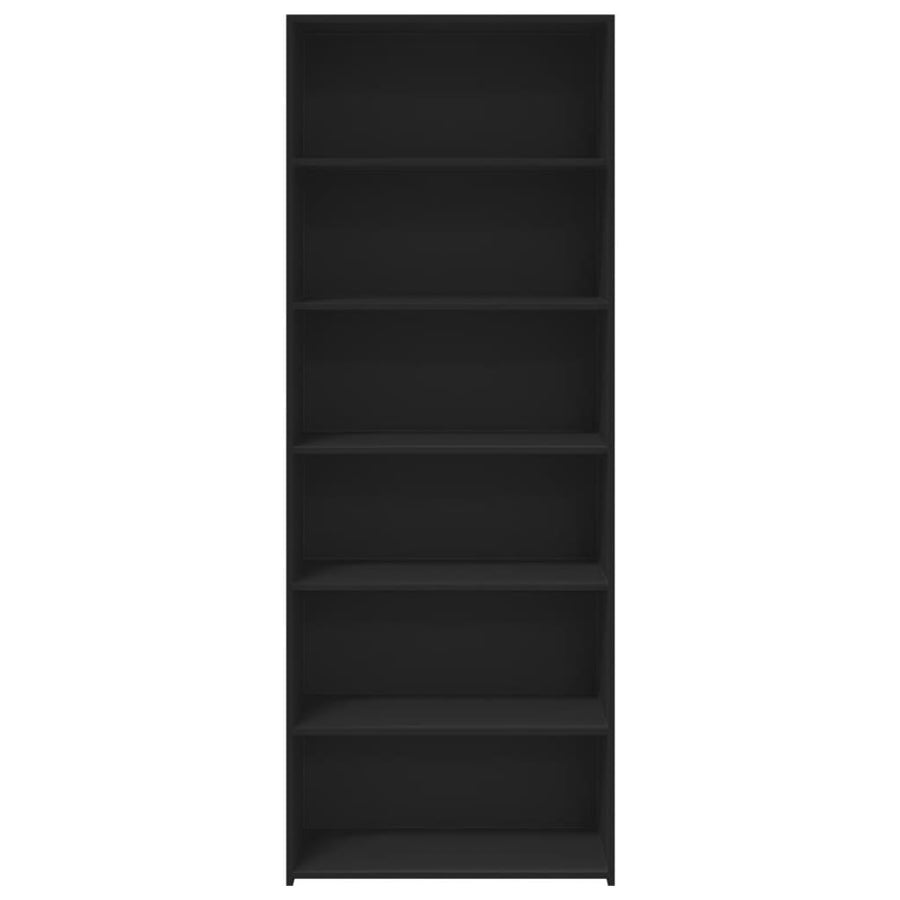 Hoge kast 70x41x185 cm bewerkt hout zwart