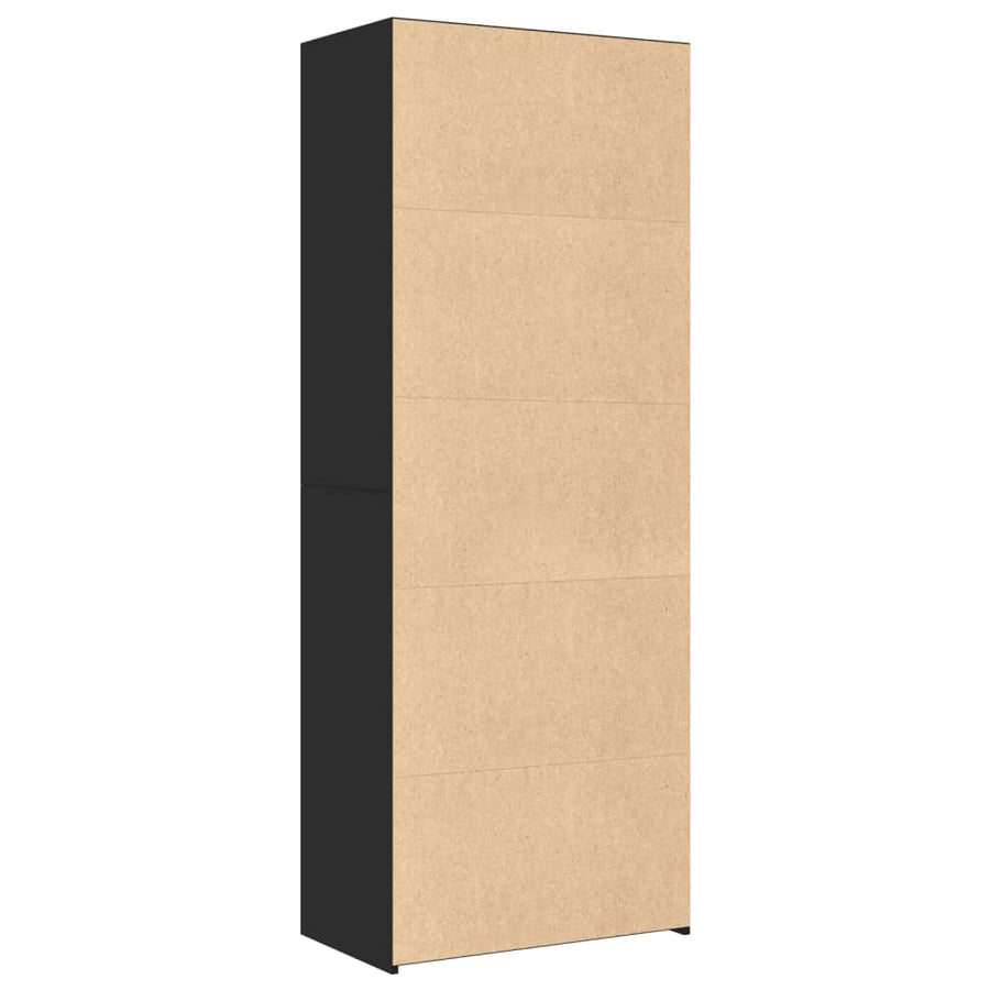 Hoge kast 70x41x185 cm bewerkt hout zwart