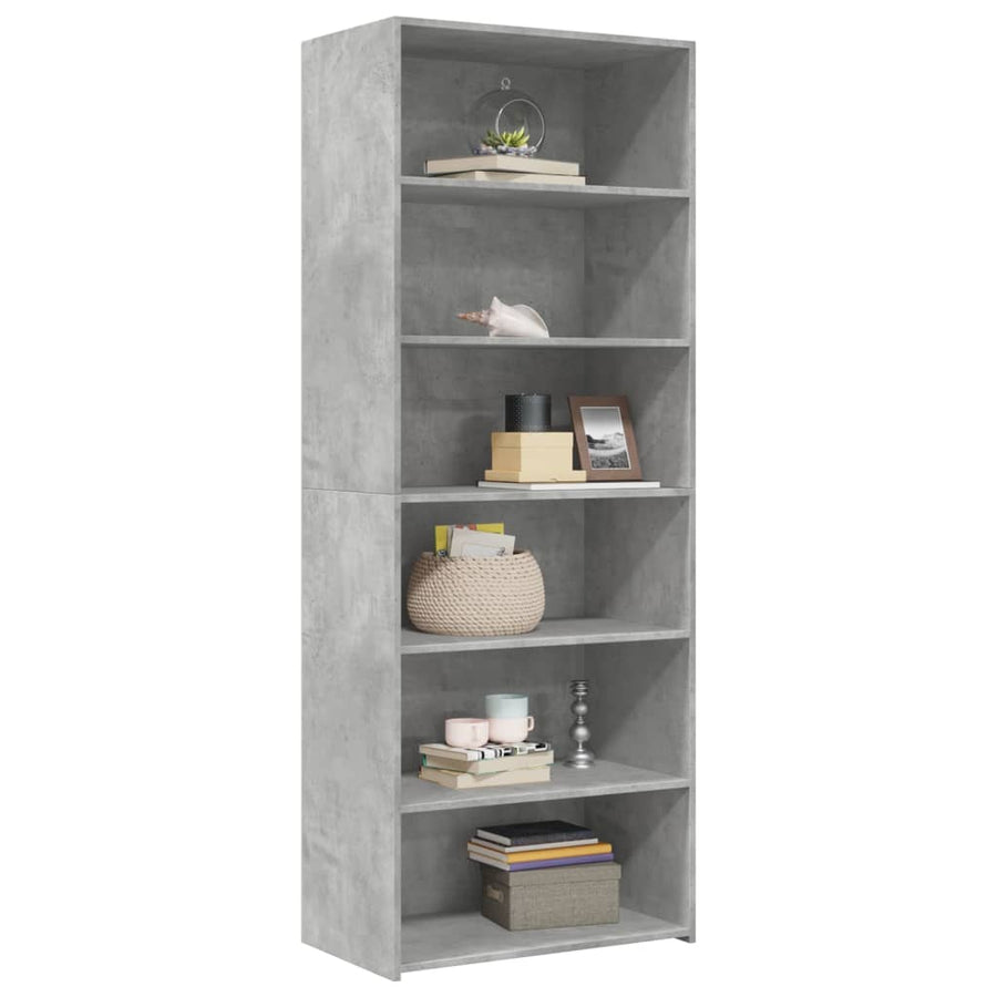 Hoge kast 70x41x185 cm bewerkt hout betongrijs