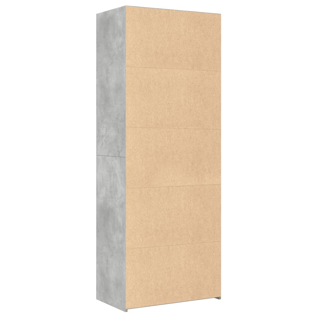 Hoge kast 70x41x185 cm bewerkt hout betongrijs