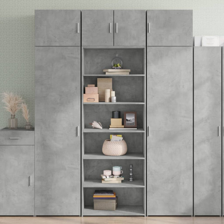 Hoge kast 70x41x185 cm bewerkt hout betongrijs