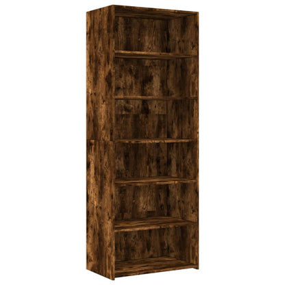 Hoge kast 70x41x185 cm bewerkt hout gerookt eikenkleurig