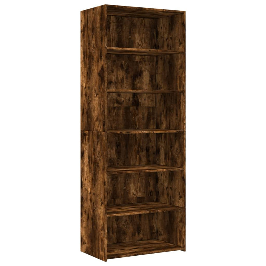 Hoge kast 70x41x185 cm bewerkt hout gerookt eikenkleurig