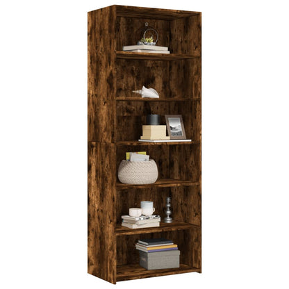 Hoge kast 70x41x185 cm bewerkt hout gerookt eikenkleurig