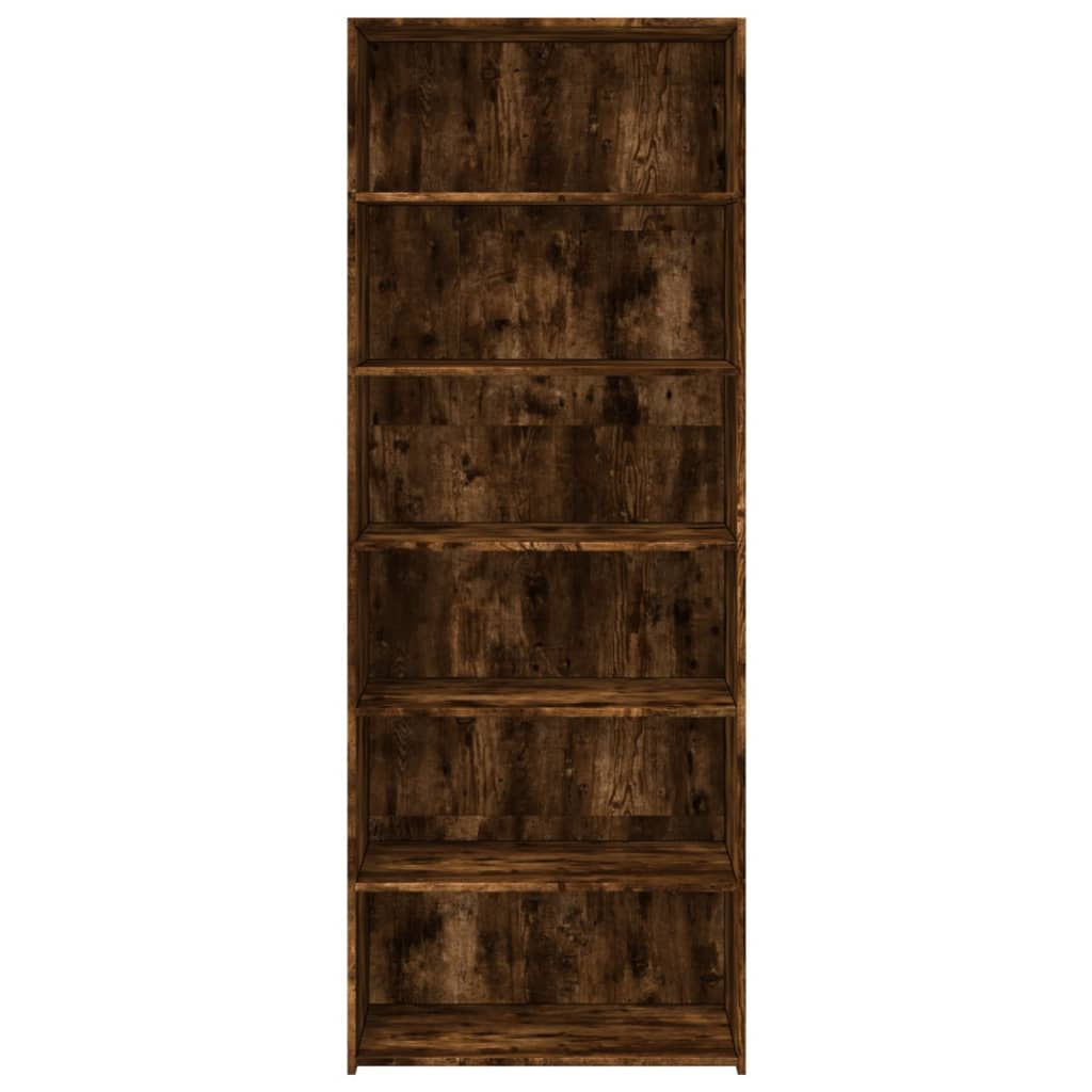 Hoge kast 70x41x185 cm bewerkt hout gerookt eikenkleurig