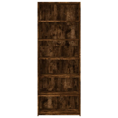 Hoge kast 70x41x185 cm bewerkt hout gerookt eikenkleurig
