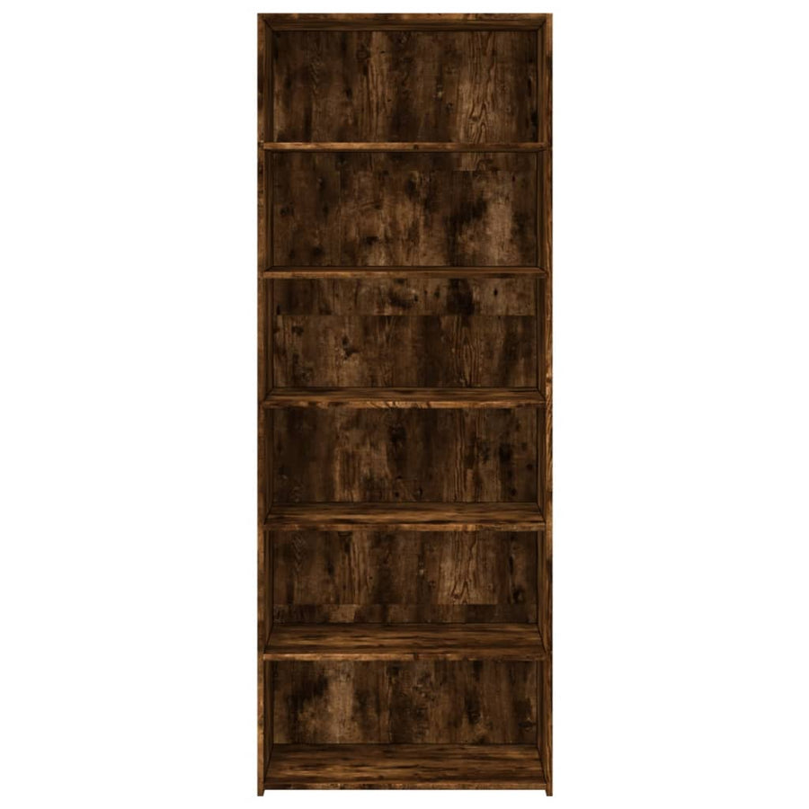 Hoge kast 70x41x185 cm bewerkt hout gerookt eikenkleurig